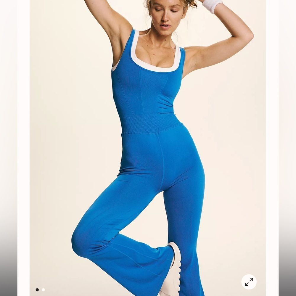 FREE PEOPLE | ✨NWOT✨ Good Karma Flared Onesie in Mid Atlantic *